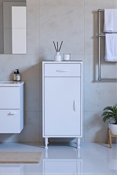 Eliusta Fre 50 cm Çok Amaçlı Dolap 1 Raflı Tek Çekmeceli Banyo Mutfak Dolabı ...