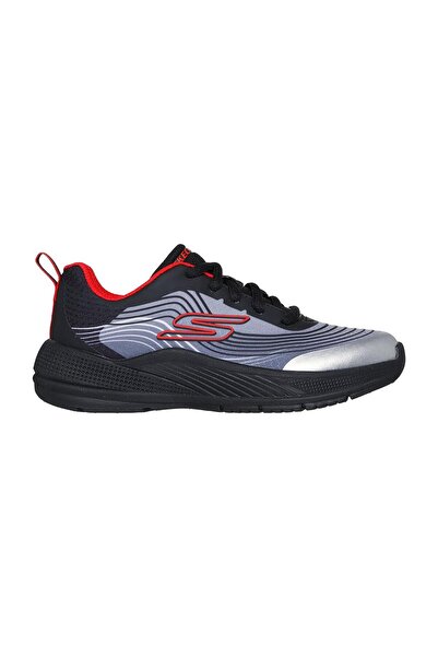 SKECHERS Microspec Advance Revconix Haptic Print Overlay Lace Up Shoes - Blac...