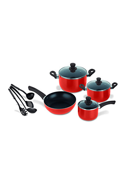 Decakila Set of Pots with Pan, Glass Lids and Spatulas 11 pcs