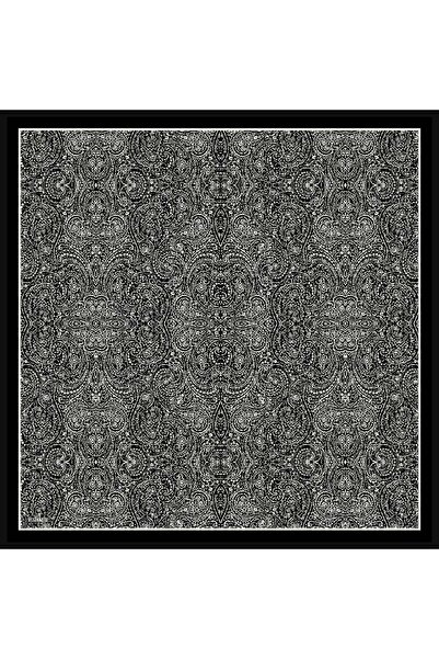 ARMANDA Ethnic Patterned Tivil Silk Scarf 4366-Black