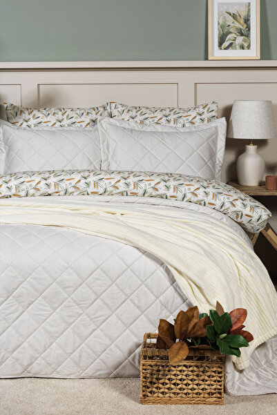 Elart Alice Kombin Set Yatak Örtüsü Nevresim Takımı Battaniye Çeyiz Seti (240x260 cm) Krem