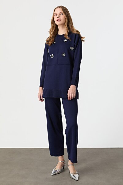 accort Taş İşleme Detaylı Triko Takım-LACI