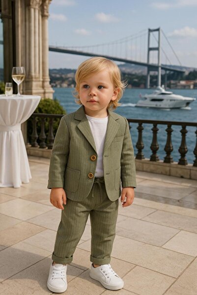 inowesta trend Erkek Bebek&Çocuk %100 PAMUK-Keten Salaş Ceket T-shirt Pantolo...