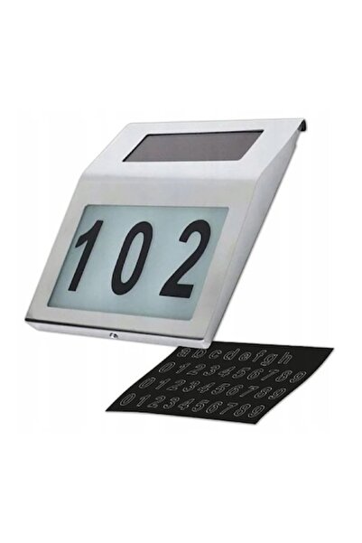 Deliny Ηλιακό φωτιστικό LED εξωτερικού χώρου με αριθμό σπιτιού, εμφάνιση ανοξ...