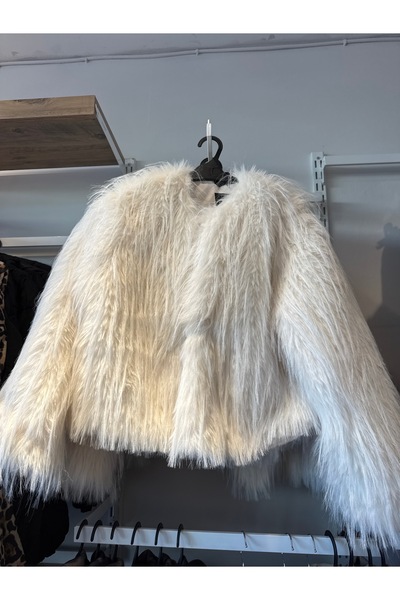 OEM Beyaz Sakallı Suni Kürk Ceket
