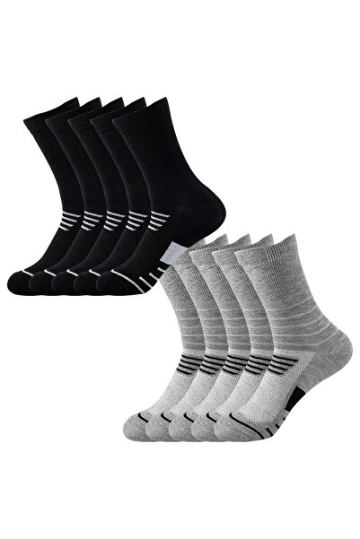 zola Set of 10 pairs of men's thermal socks, 40-43, reinforced at the toe and heel, cotton/elastane, black/gray