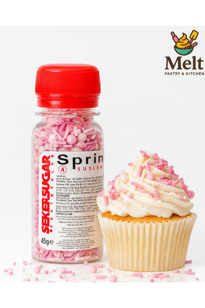 MELT PASTRY&KITCHEN Pasta Süsleme Şekeri Mixs Baby Shower Pembe 45 gr. Sprinkles