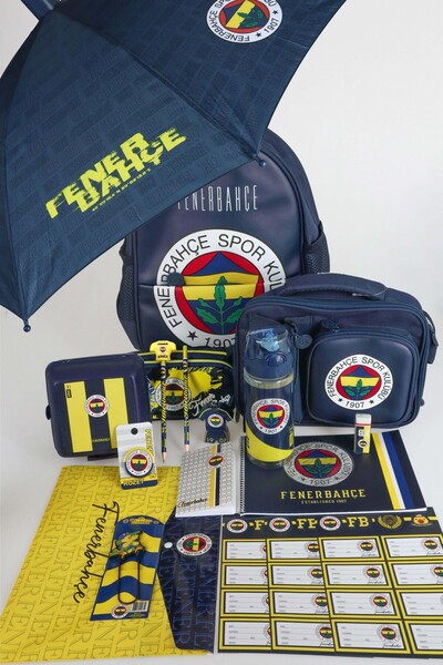 Fenerbahçe Full Stationery Set with Dekomus License, Umbrella with Case, 32 c...