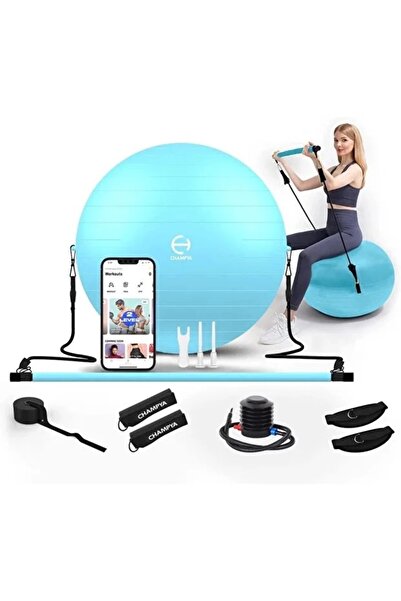 VAYNE مجموعة كرة اليوجا واللياقة البدنية المقاومة للانفجار من تشامبيا |   تمارين تقوية العضلات الأساسية في المنزل، مجموعة البيلاتس المنزلية