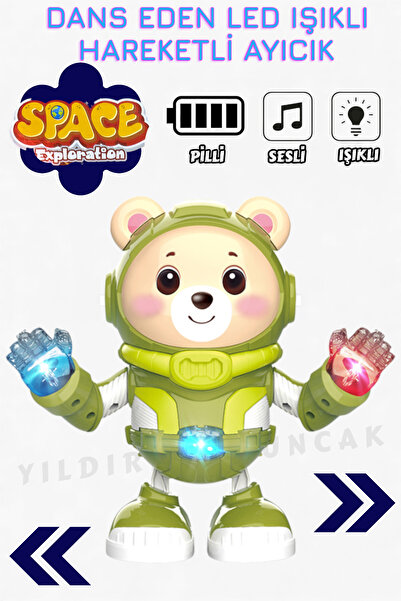 YILDIRIM OYUNCAK Pilli Sesli Müzikli Dans Eden Led Işıklı Kolları Ayakları Ha...