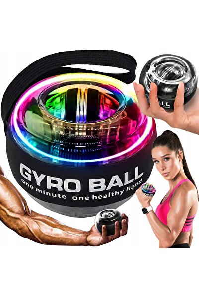 zola Gyroscopic ball for wrist training, LED lighting, hanging, 7 × 6 cm, black