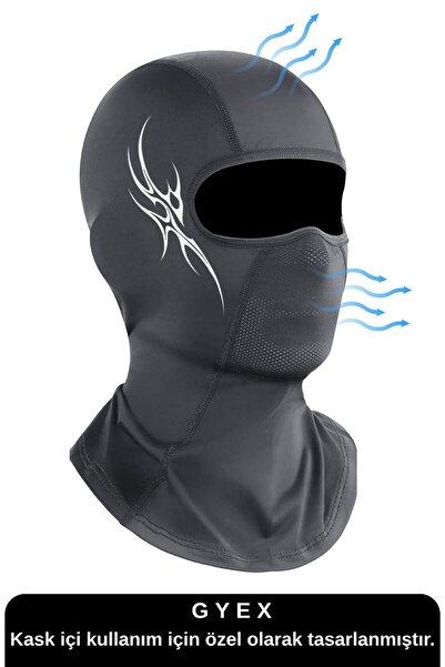 GYES Motorcu Siyah FİGÜRLÜ Maskesi Termal Kar Yüz Maskesi Balaklava Pamuklu U...