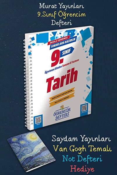 Murat Yayınları 9.Sınıf Tarih Öğrencim Defteri Tamamı El Yazması - Van Gogh N...