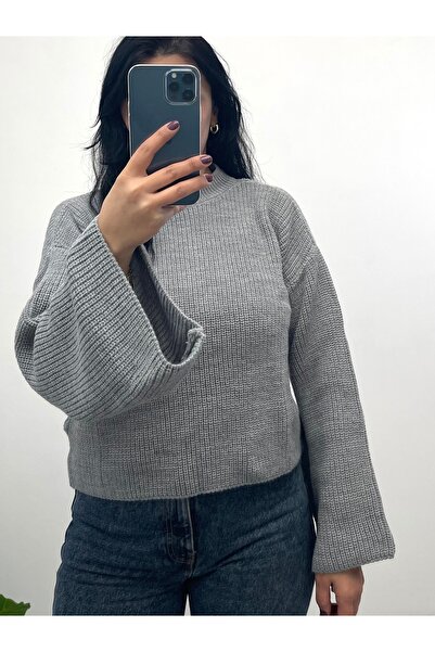 NİSUM MODA Spanish sleeve knit sweater