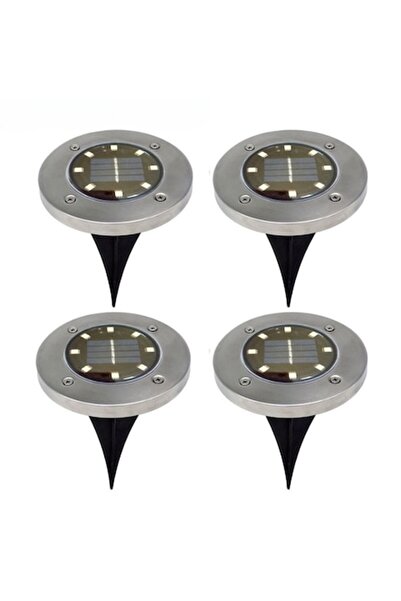 OEM Σετ 4 ηλιακών φωτιστικών κήπου - 8 έγχρωμων LED, από ανοξείδωτο ατσάλι, I...