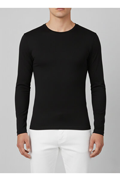 balkonda Men's T-Shirt Crew Neck Long Sleeve Cotton 3-Pack Slim - Tutku Elite