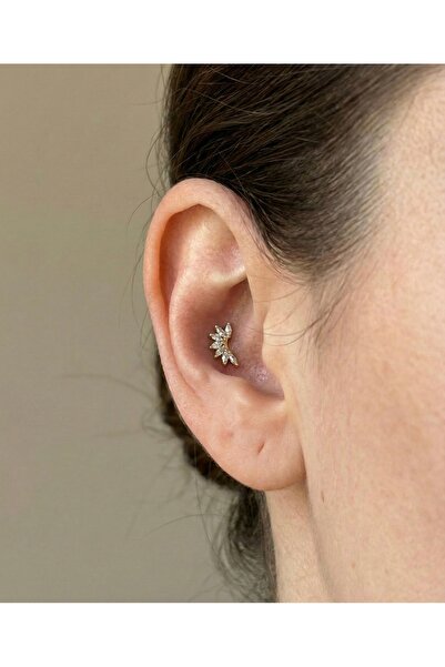alysa jewelry Cerrahi Çelik zirkon taşlı şık kanat model Piercing heliks, conch