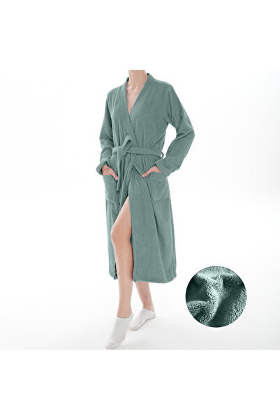 ASN concept Women's Mint Green Color Bathrobe (with Plus Size Option)