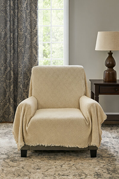 LUNGA VİTA Husă pentru scaun de lux țesută cu model Reno 180X180 Husă pentru fotoliu care acoperă complet scaunurile individuale