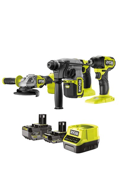 Ryobi RCK183D-242S Akülü Kömürsüz 3'lü Set Vidalama + Kırıcı Delici + Taşlama - 1x4.0Ah + 1x2.0Ah +