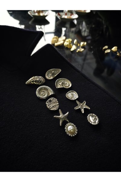 NESGO MODA Z.A.R.A Silver Kombin Düğme Seti 5 Model 10 Adet