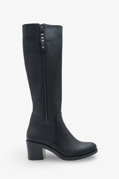 İNNABUTİKK حذاء مولر النسائي بكعب عالي - أسود