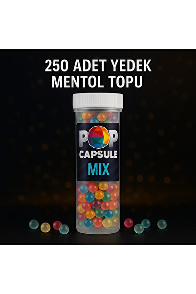 POP CAPSULE 250 Adet Yedek Karışık Mentol Topu Şişesi (Aplikatörsüz)