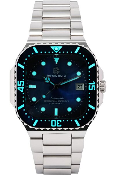 ROYAL BLIZ RB Orbit Men's Automatic Watch | 42.5mm | Stainless Steel | 50m Water Resistant (Blue)