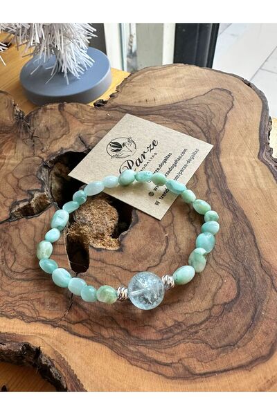 parze doğaltaş سوار بتصميم اللاريمار والأكوامارين (الأكورمارين)