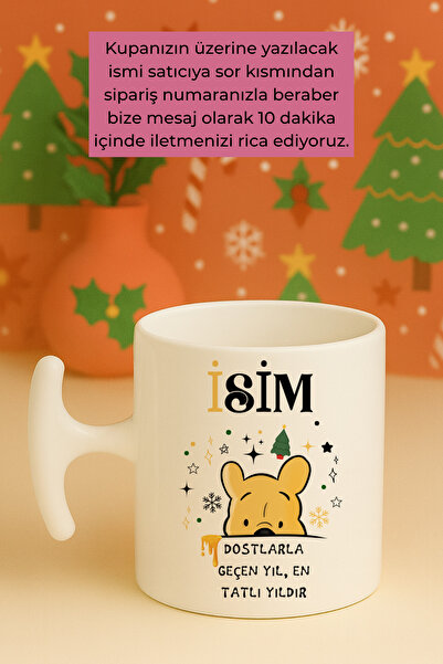 Witchy Co Winnie The Pooh Yılbaşı İsme Özel, Hediyelik Kupa Bardak (1 adet)