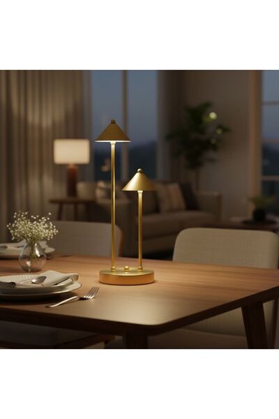 lya luxury Şarjlı Dekoratif Masa Lambası - Gold&Silver Renk Seçeneği – 3 Renk...