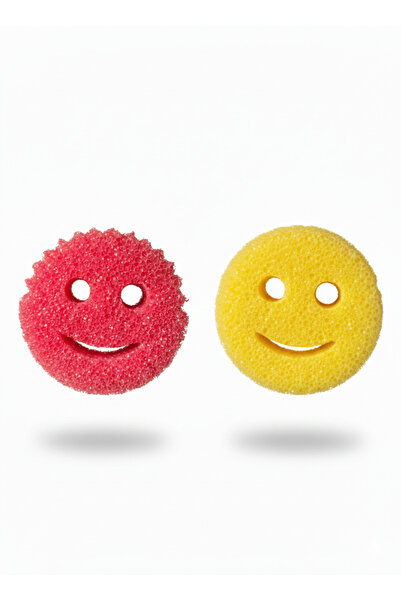 Silvanature 2'li Gülen Yüz Bulaşık Süngeri Seti – Dayanıklı Leke Çıkarıcı Mut...