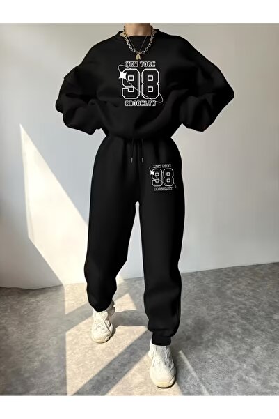 AEMİ Pantaloni de sport unisex cu imprimeu guler rotund Swea tricou și Jogger...