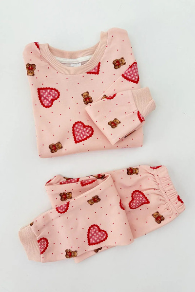 zahider طقم بيجامة بناتي قطن 100%