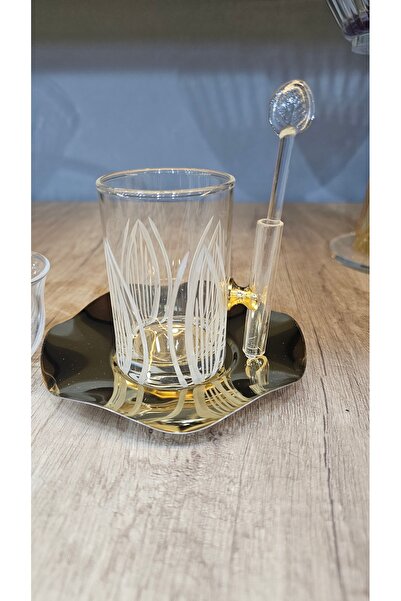 Turkish Store İstanbul 18-Piece Tea Set with Thick Leaf Spoon