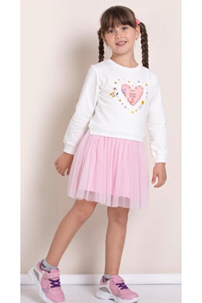 pop fashion girls Heart Flower Pattern Printed Girls Skirt Suit