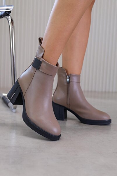 Stil Durağı pe262 model 5 cm topuklu yeni sezon bot postal orjinal deri VIZON