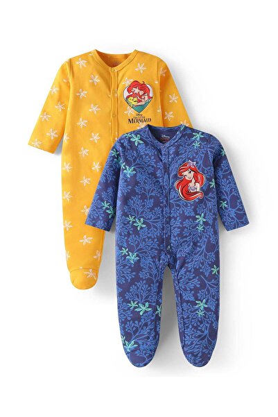 Babyhug Disney أطقم نوم كاملة القدمين بطبعة أميرات ديزني (عبوة من قطعتين) - أ...