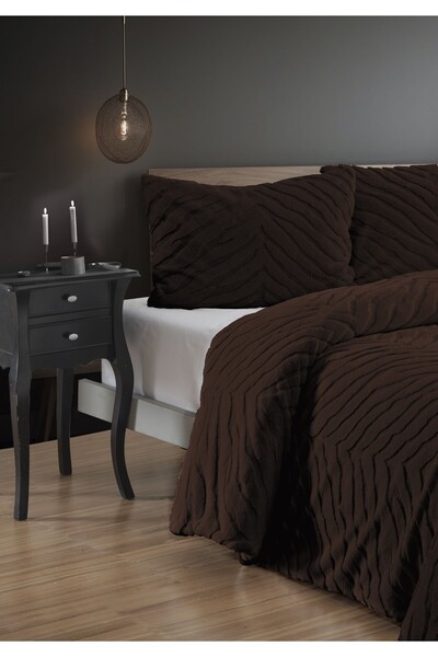 Bella Home Diamond 3 Piece Zebra Fur Comforter Quilt Set - 220X240 cm - Brown with Pvc Original Bag