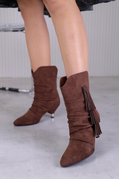 Stil Durağı lewis model 5 cm topuklu yeni sezon kısa çizme KAH.SUET