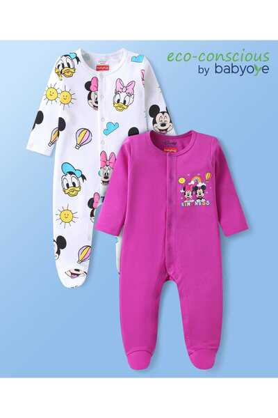 Babyhug Disney طقم بيجاما ميني وأصدقائها، بأكمام طويلة وجوارب، مصنوع من نسيج ...