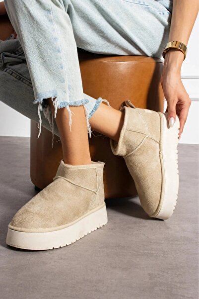 CN TOMMY SİENA SÜET İÇİ KÜRKLÜ KALIN TABAN BİLEKTE KISA KADIN BOT & BOOTİE