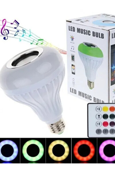 Led 2 pcs RGB Bulb with Bluetooth Speaker and Remote Control E27, 4 lighting ...