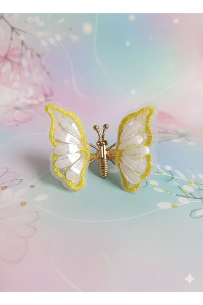 Shiklik Agrafă de păr elegantă, model fluture mobilă, cu pietre