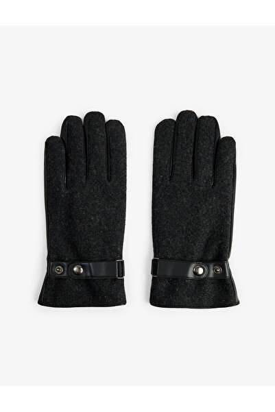 Koton Çıtçıt Düğme Detaylı Suni Deri Eldiven