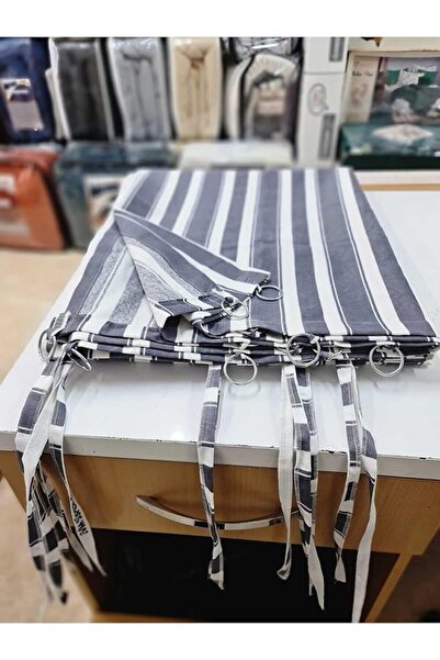 SHY TEKSTİL Halkalı Dış Mekan Branda Balkon Perdesi Bağcıklı Pilesiz Dayanıkl...