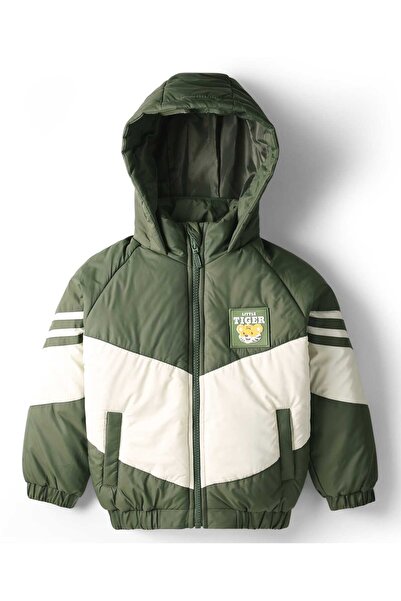 Babyhug Woven Full Raglan Sleeves Hooded Jacket with Color Block Design & Poc...