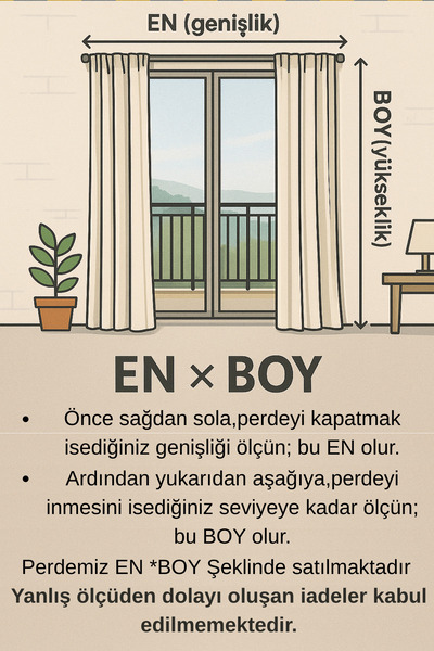 SHY TEKSTİL KAHVERENGİ-KREM Demir Halkalı Su Geçirmez Rüzgâr Dayanımlı Pilesiz Balkon Perdesi