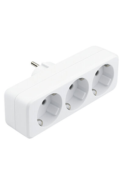 usin Topraklı 16 Amper 3500W 250 Volt Beyaz 3'lü Düz Çok Amaçlı Golyat Priz Ç...