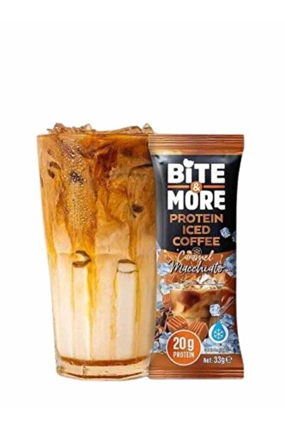 bite & more قهوة مثلجة غنية بالبروتين، بنكهة كراميل ماكياتو، 33 غرام